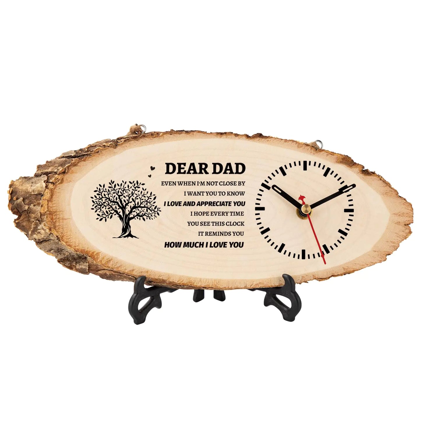 BeauGift Engraved Wooden Clock for Dad