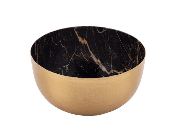 Black & Gold Faux Marble Bowl - 2 piece Set