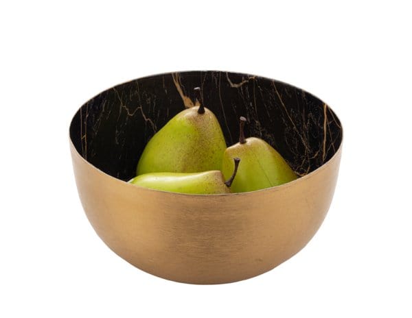 Black & Gold Faux Marble Bowl - 2 piece Set