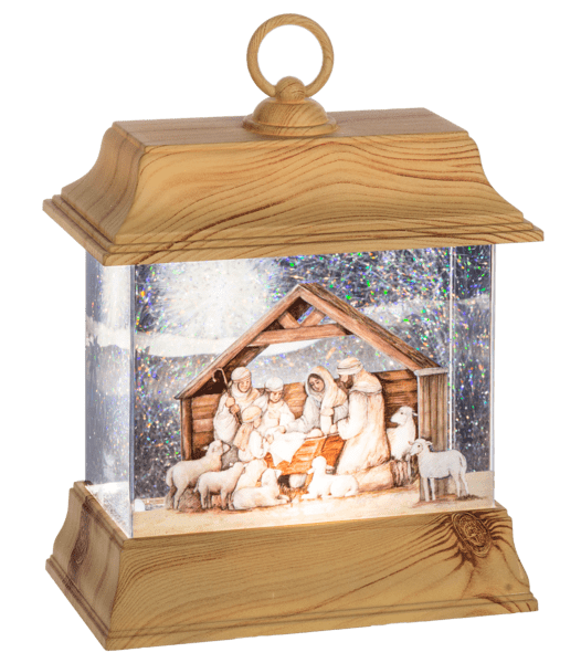LED Light Up Shimmer Nativity Lantern