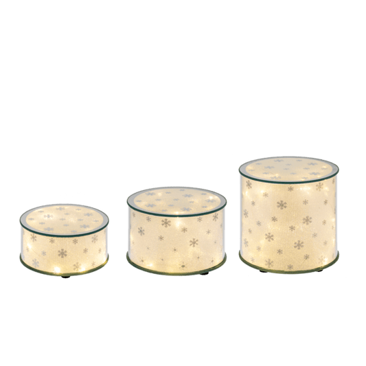 LED Light Up Snowflake Riser Displayer Set (3 pc. set)
