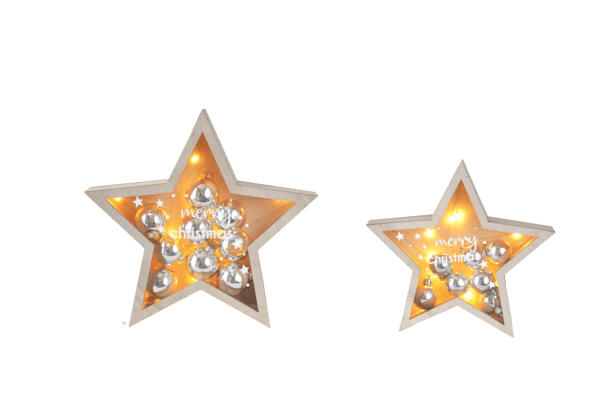 LED Light Up Star w/Ornament Figurine Set (2 pc. set) - Final Sale