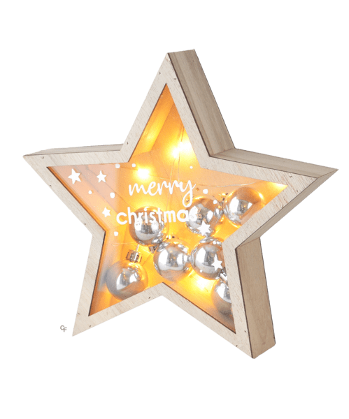 LED Light Up Star w/Ornament Figurine Set (2 pc. set) - Final Sale