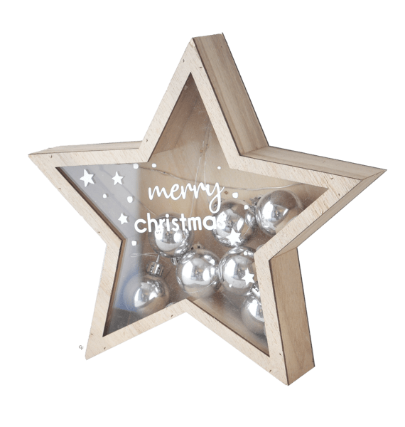 LED Light Up Star w/Ornament Figurine Set (2 pc. set) - Final Sale