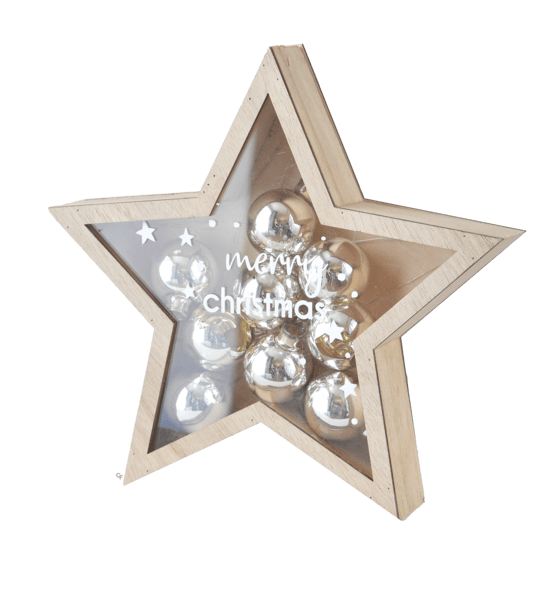 LED Light Up Star w/Ornament Figurine Set (2 pc. set) - Final Sale