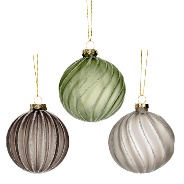 Textured Swirl Ball Ornaments  - Specify color