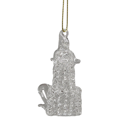 Spunglass Ornament - Clear Candlestick