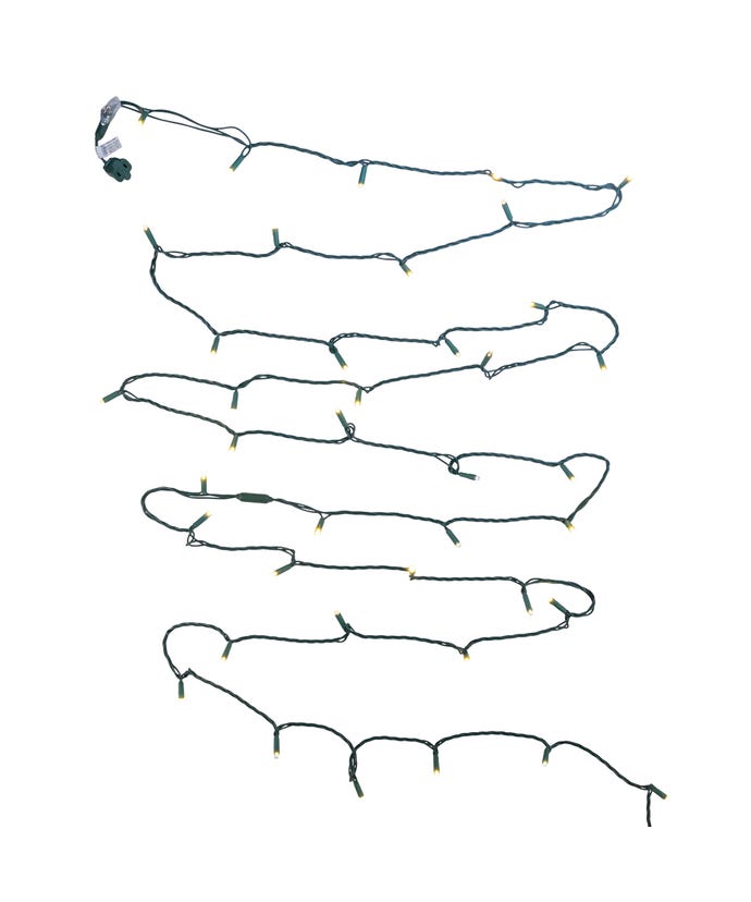 50-Light Warm White Soft Twinkle Green Wire LED Light Set