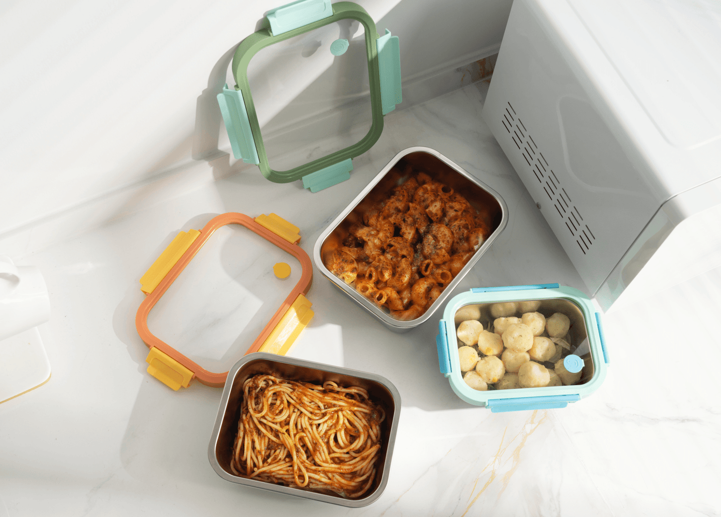 Multicolor Microwave Safe Stainless Steel Set