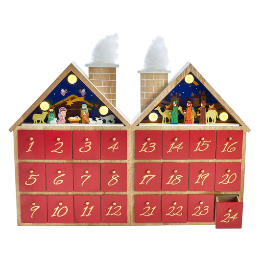 Wooden LED Lightup Nativity Advent Calendar