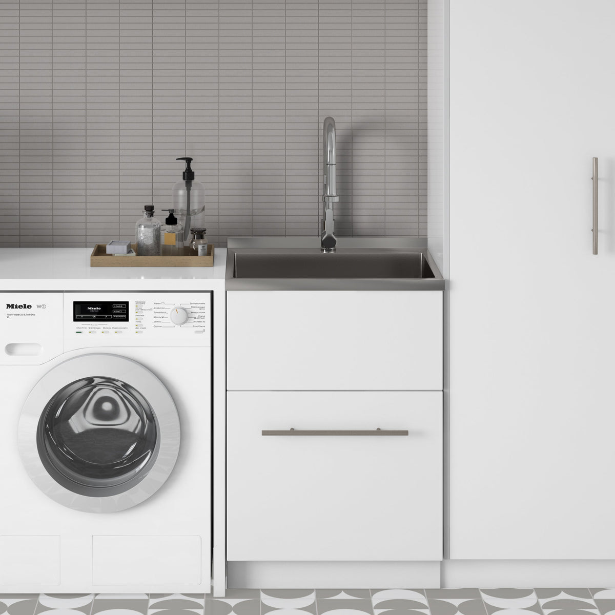 Metro 24" Laundry Cabinet with Faucet and Stainless Steel Sink