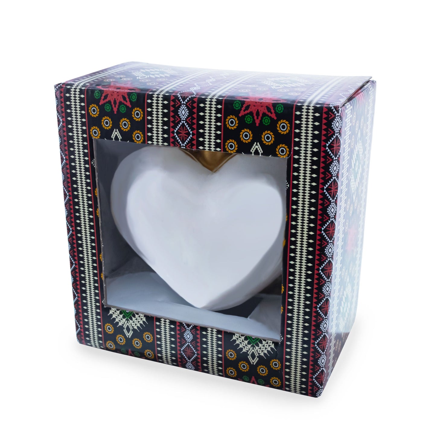 Embellished Ruby Floral Heart Glass Ornament