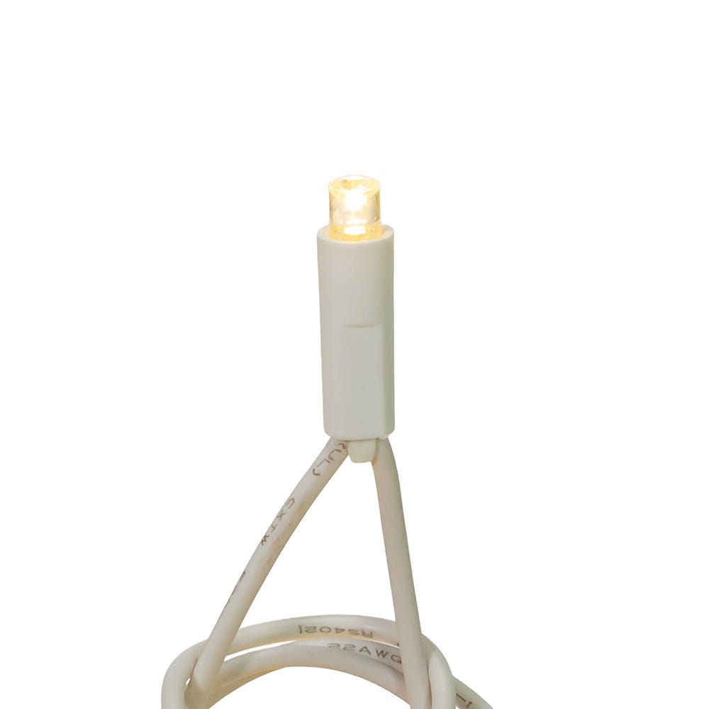 100-Light 5MM Warm White LED White Wire Light Set