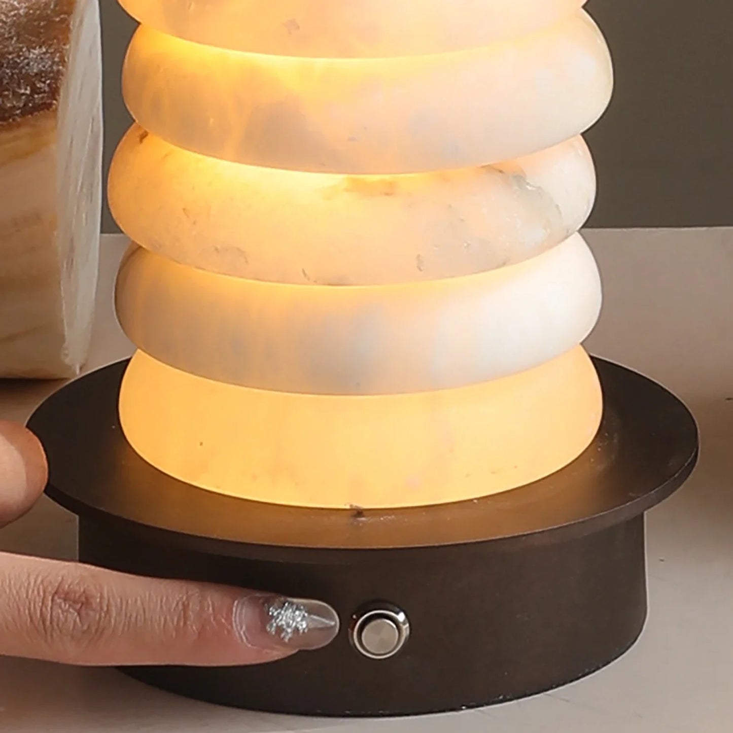 Multi-Tiered Alabaster Table Lamp