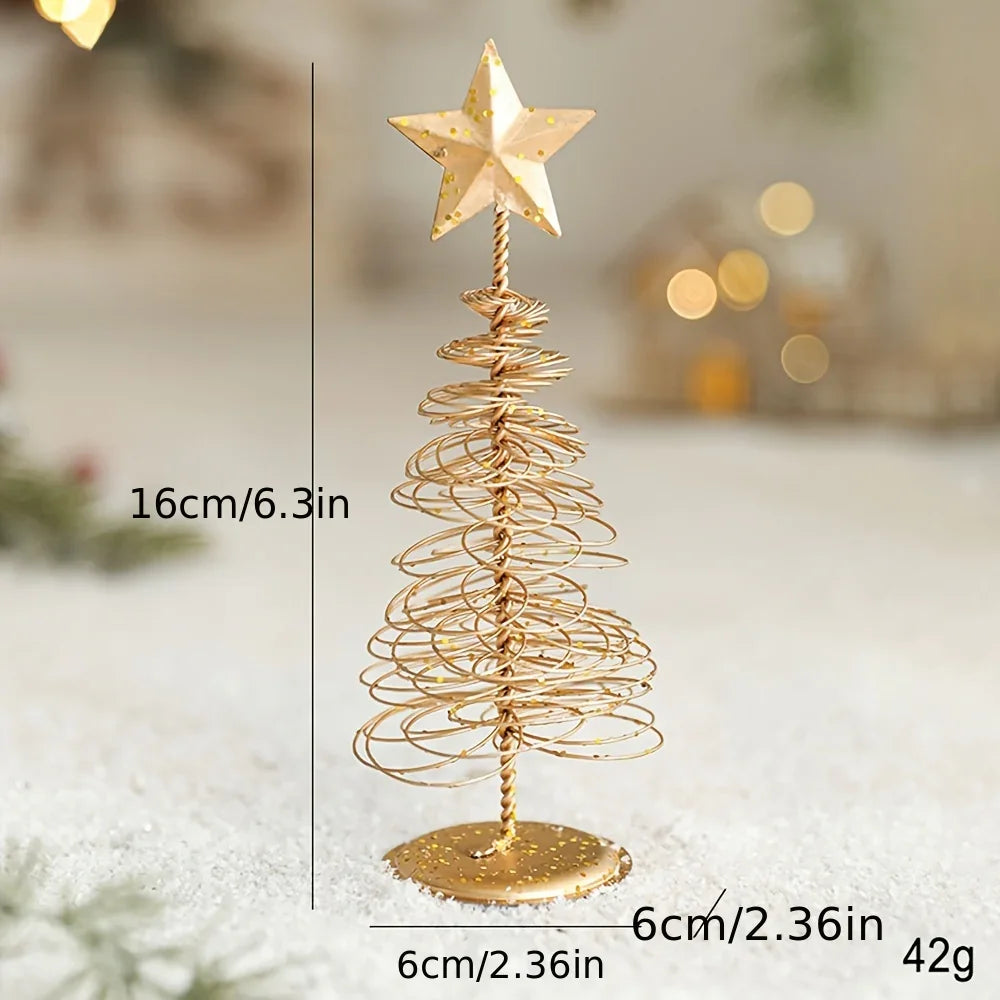 Golden Metal 3-Piece Scandinavian Christmas Decor Set