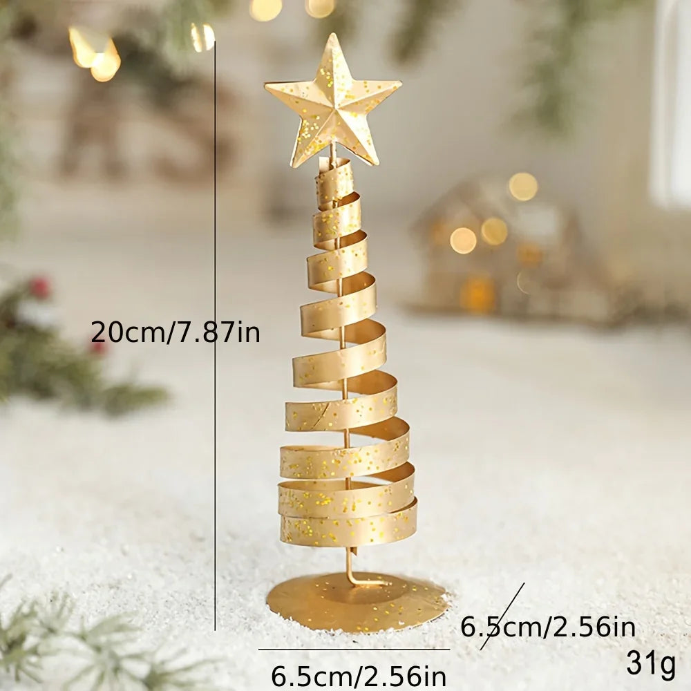 Golden Metal 3-Piece Scandinavian Christmas Decor Set
