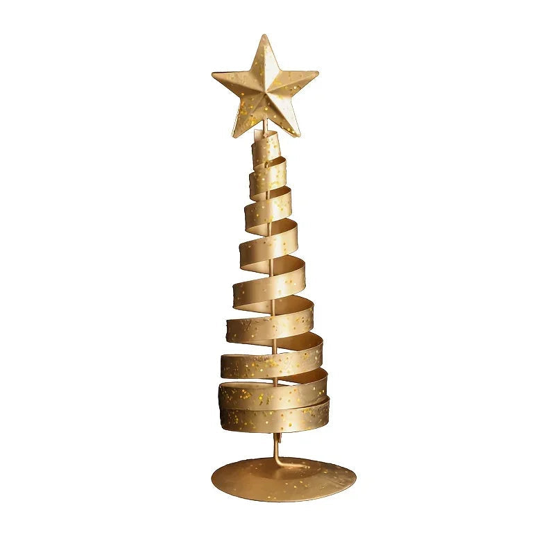 Golden Metal 3-Piece Scandinavian Christmas Decor Set