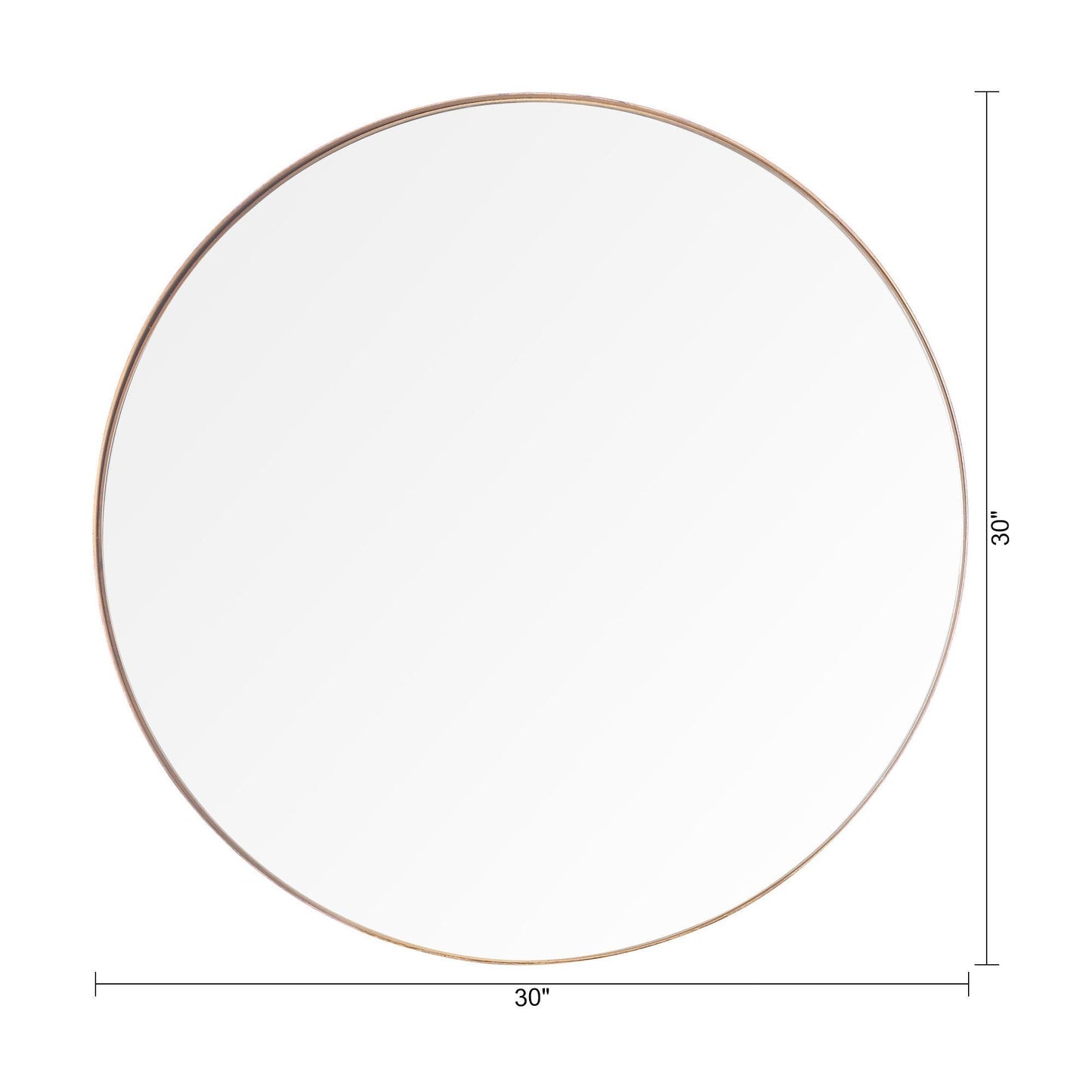 Golden Modern Round Framed Wall Mirror