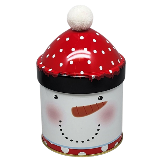 Gift Tin with Pom Pom Hat - Snowman