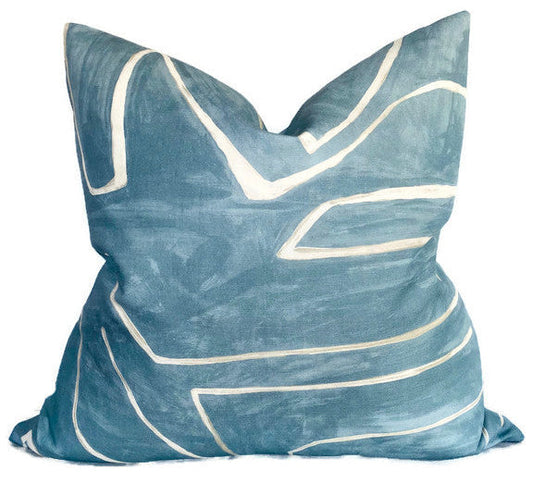 Graffito Pillow Cover in Deep Sky, Kelly Wearstler Textiles