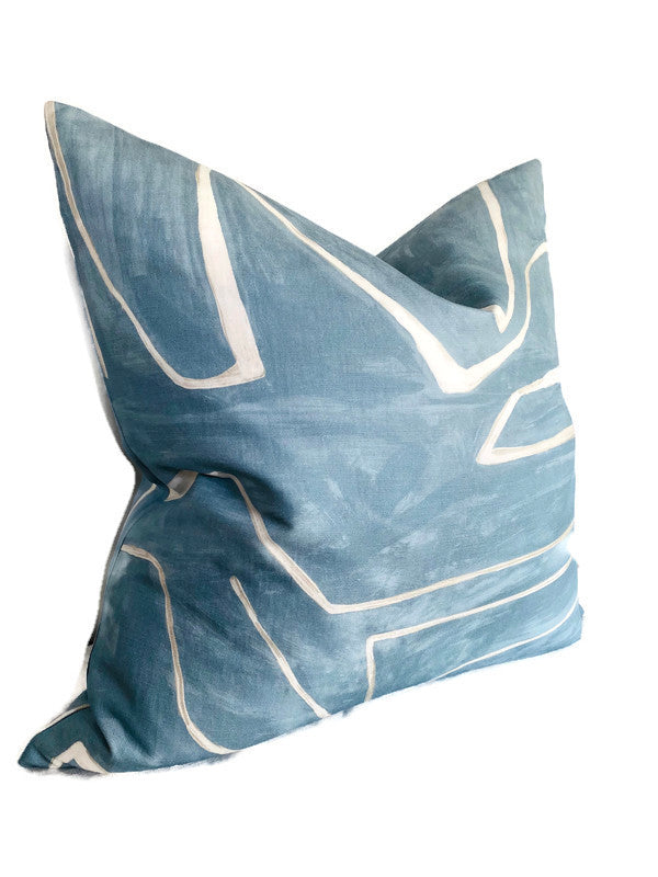 Graffito Pillow Cover in Deep Sky, Kelly Wearstler Textiles