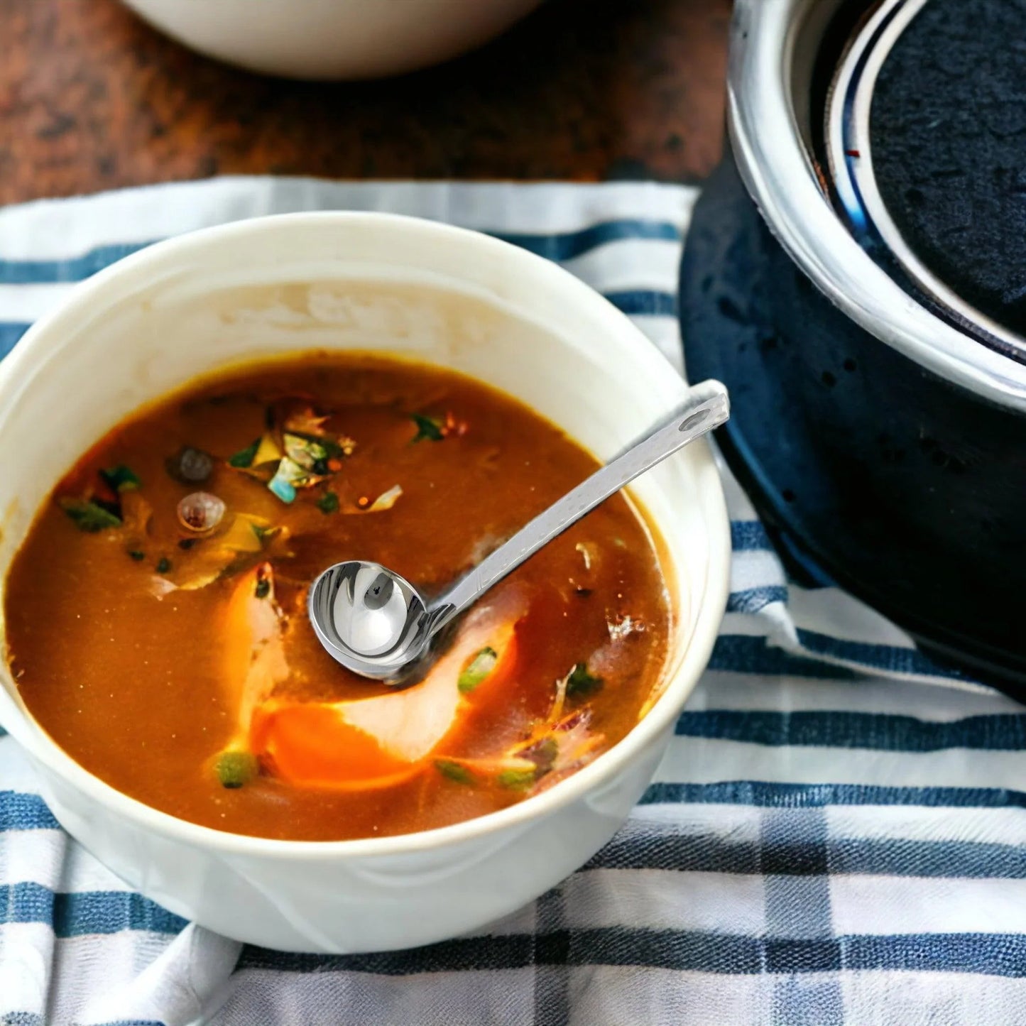 Gravy Boat Ladle with Hammered Design Handle