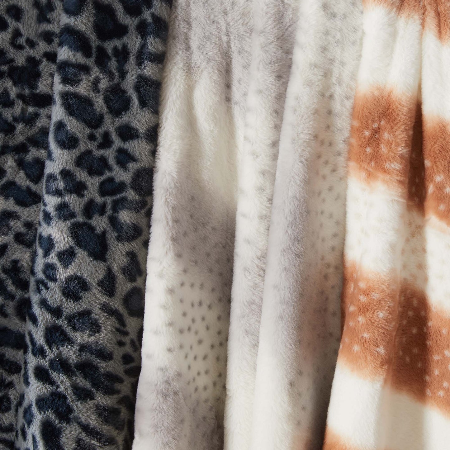 Faux Fur Printed Throw Blanket - Aaliyah Collection