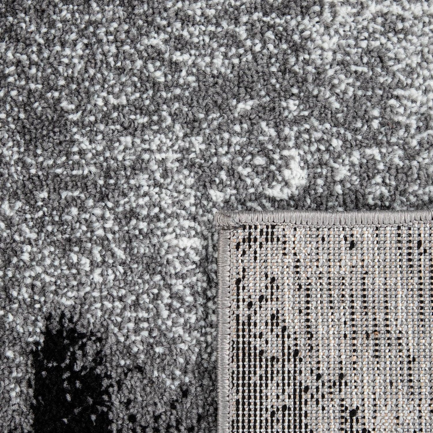 Grey White Area Rug Modern Design with Abstract Paint Effect