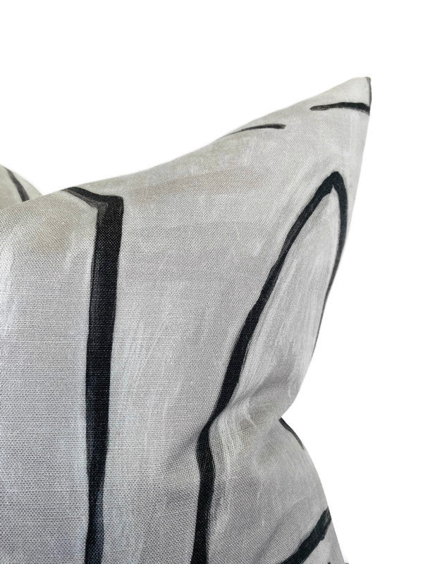 Graffito Pillow Cover in Graphite, Kelly Wearstler Textiles
