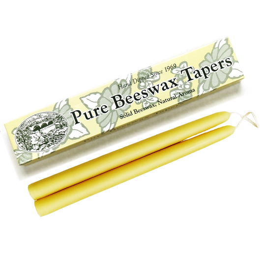 10" Natural Beeswax Taper Candle Pair in a Gift Box