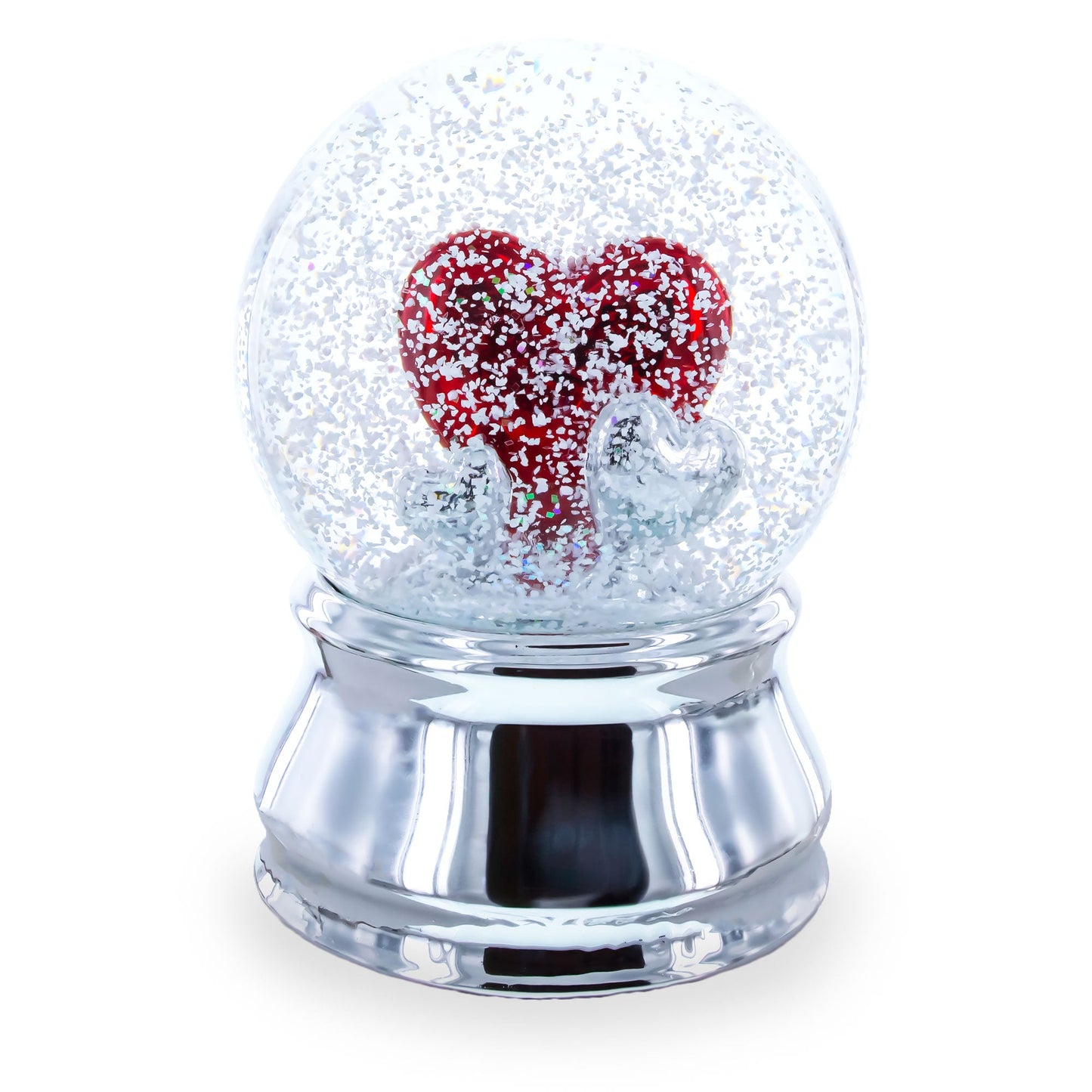 Romantic Red Heart in Love Glass Musical Water Snow Globe