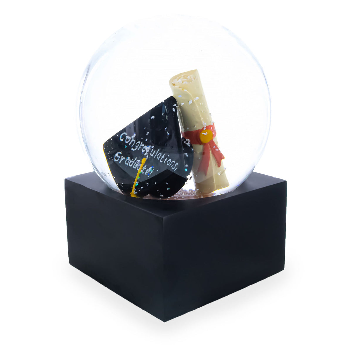 Graduate Cap Snowflake Graduation Hat & Diploma Glass Water Snow Globe – Woodcroft Home LLC