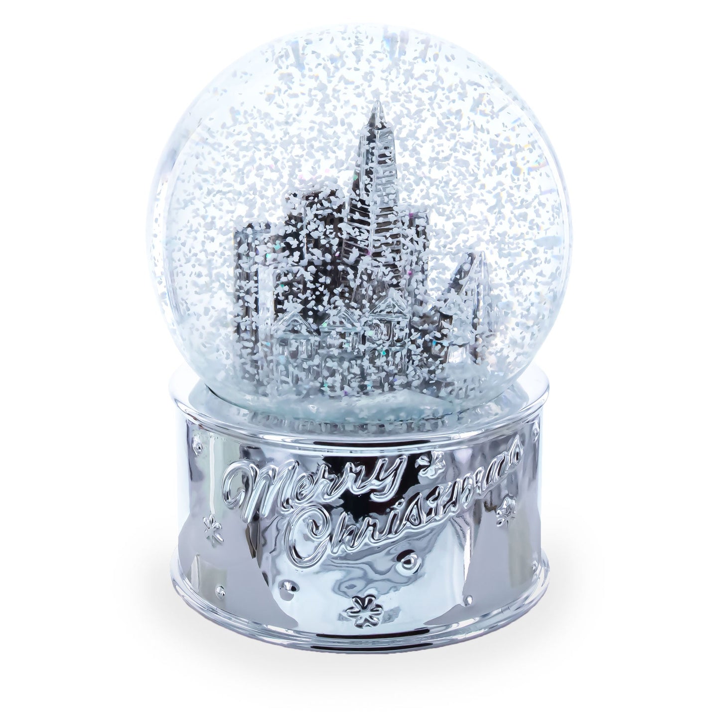 San Francisco Landmarks with Silver Base Glass Water Snow Globe