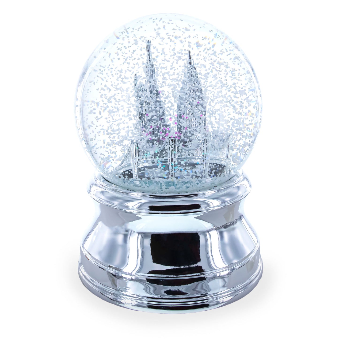 New York City Skyline with Silver Base Water Snow Globe
