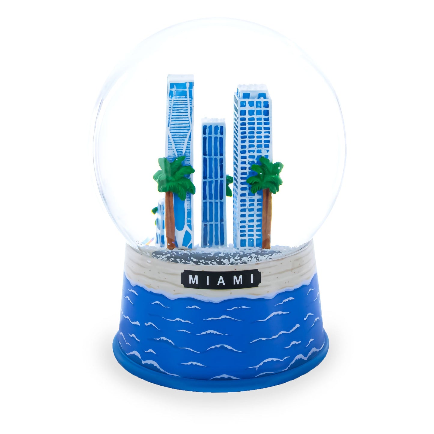 Miami Beach Skyline Glass Water Snow Globe