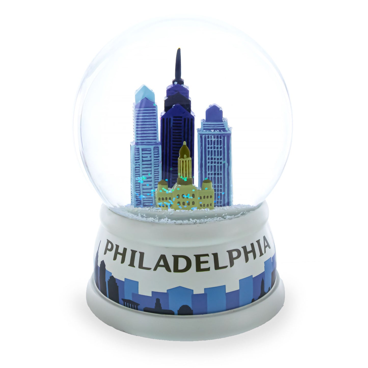Philadelphia Skyline Glass Water Snow Globe