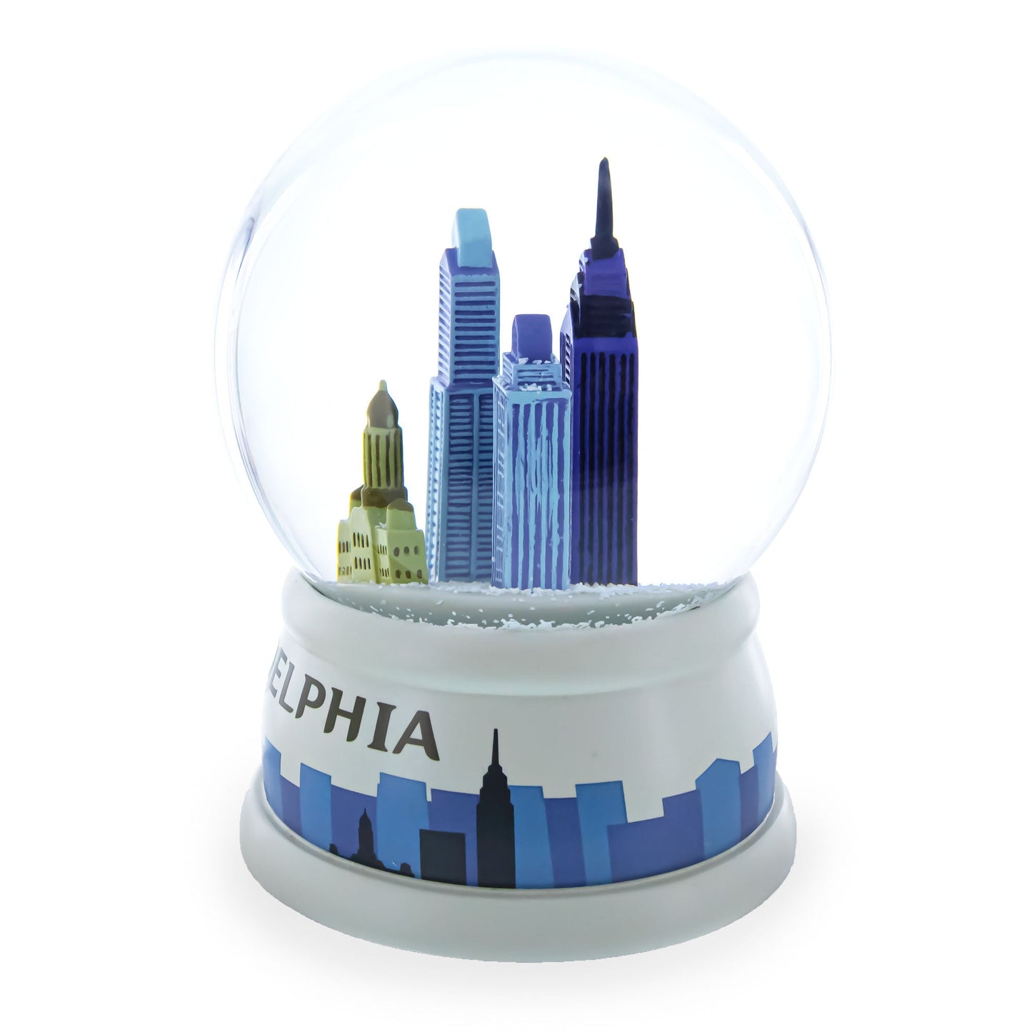 Philadelphia Skyline Glass Water Snow Globe