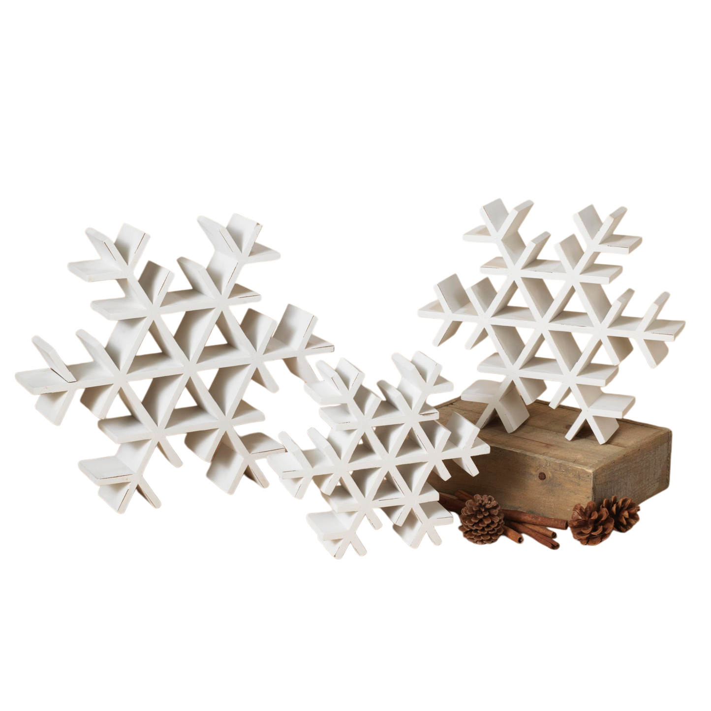 Wood Tabletop Snowflake -