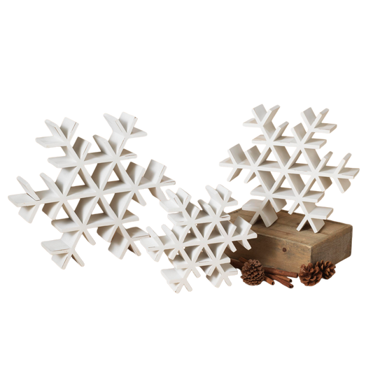 Wood Tabletop Snowflake -