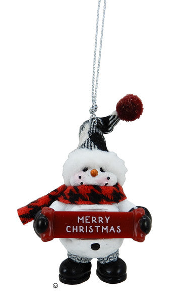 Cozy Snowman Ornament - Merry Christmas
