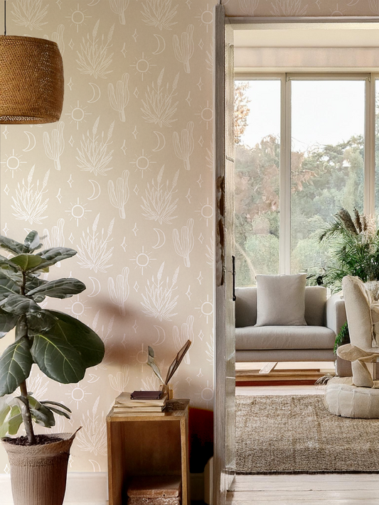 Desert Sky Wallpaper, small pattern, sand and white