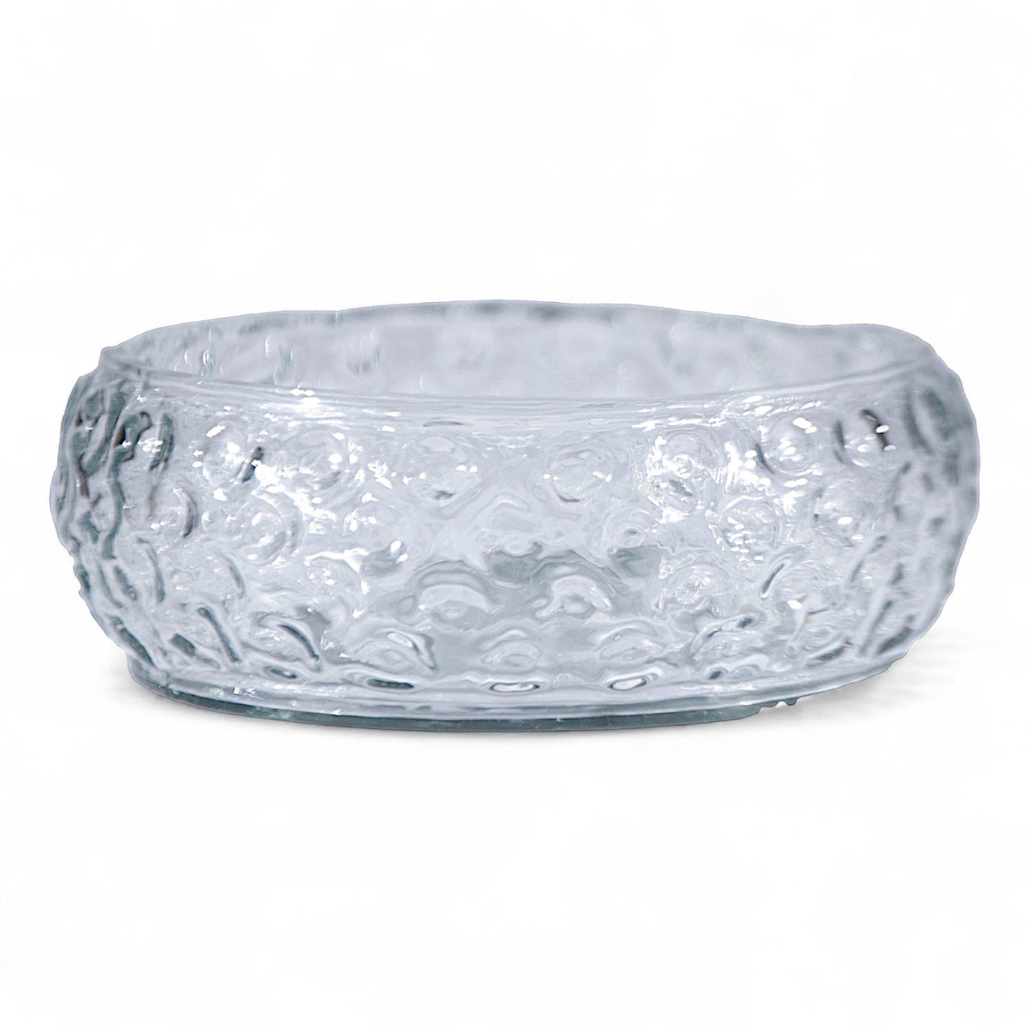 Hand-Blown Glass Inverted Hobnail Bowl