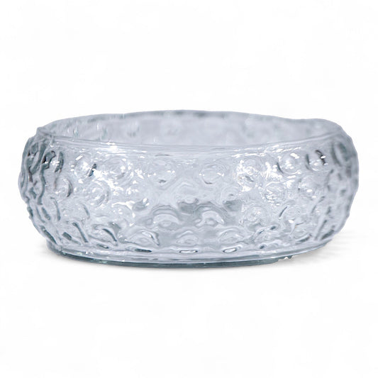 Hand-Blown Glass Inverted Hobnail Bowl