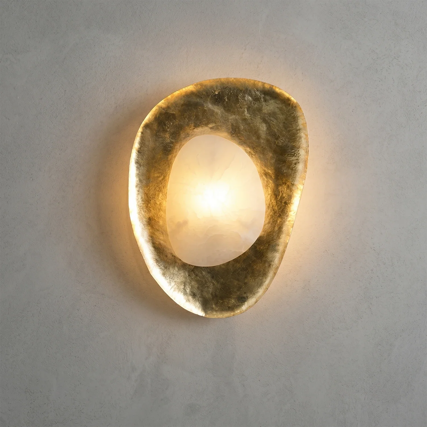 Hand-Crafted Hammered Metal Lotus Leaf Wall Sconce