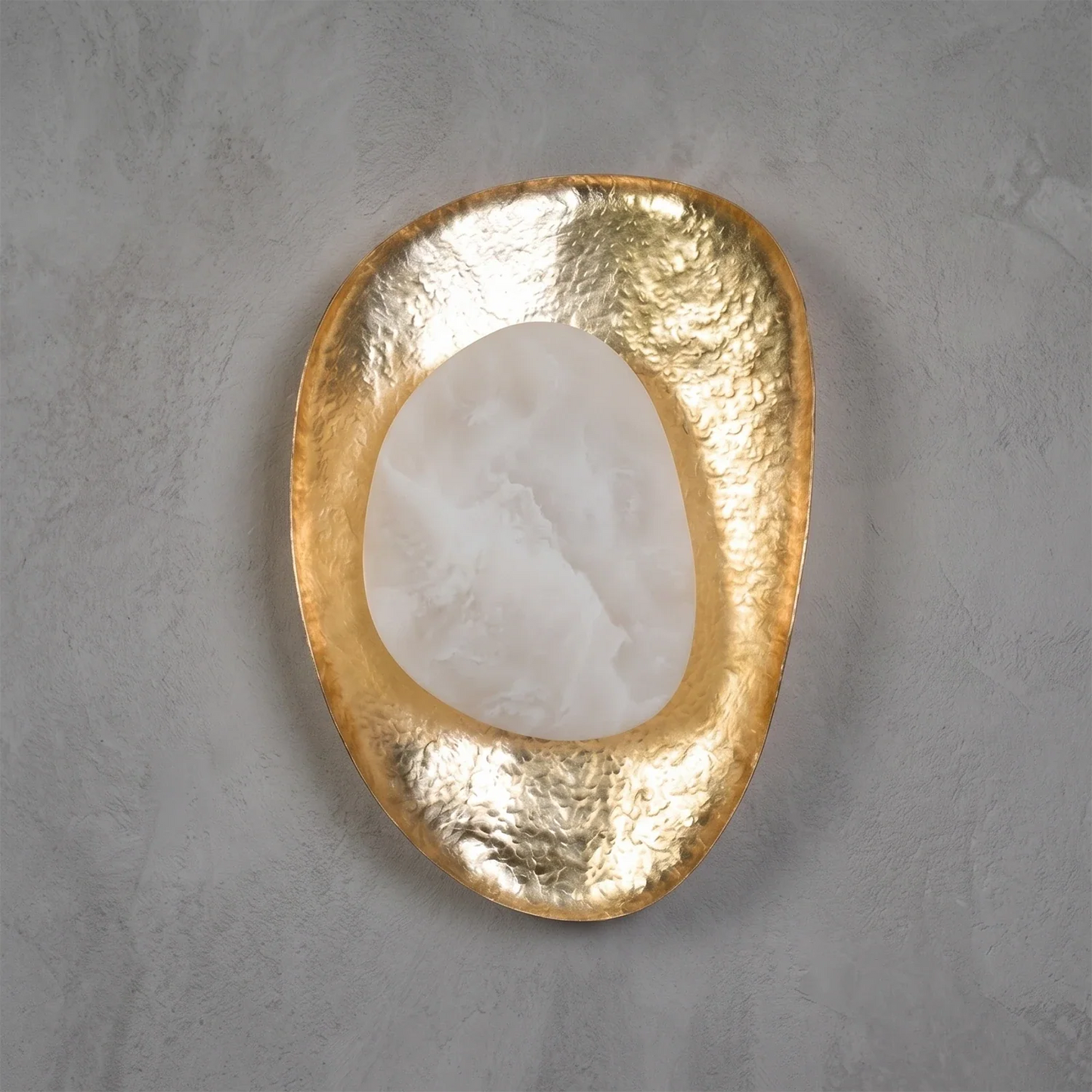 Hand-Crafted Hammered Metal Lotus Leaf Wall Sconce