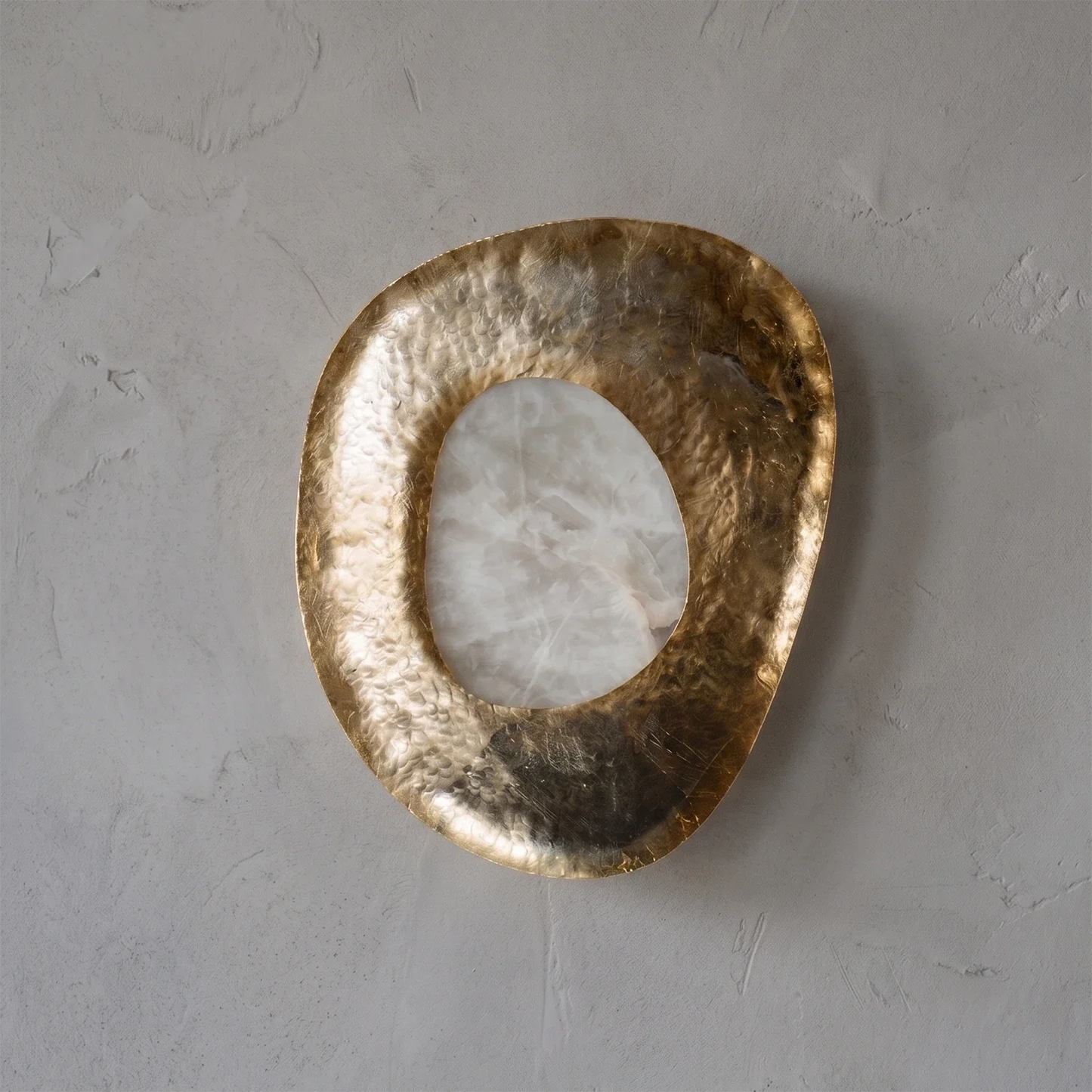Hand-Crafted Hammered Metal Lotus Leaf Wall Sconce