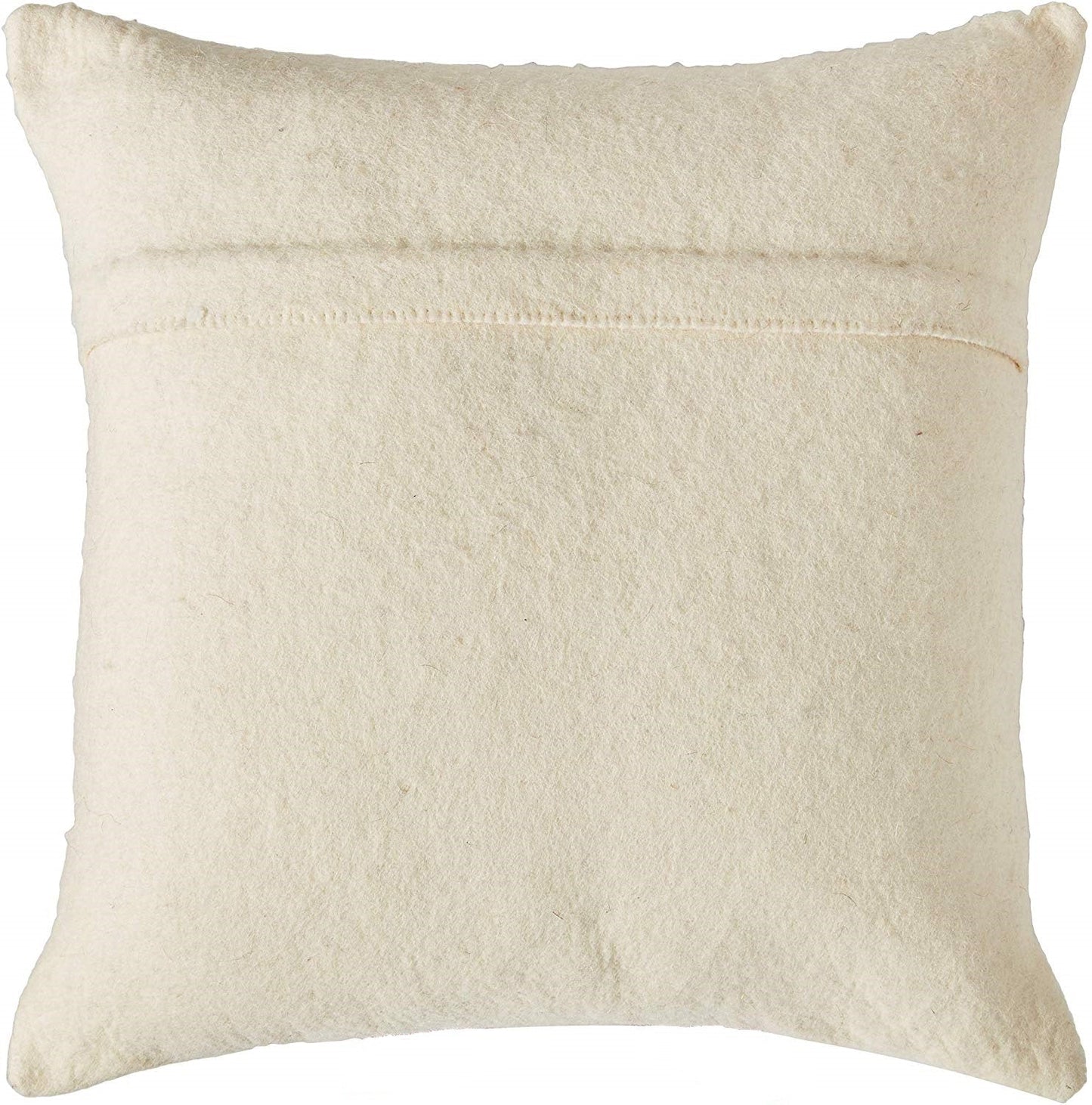 Hand Felted Wool Christmas Pillow - MERRY Wreath Cream - 20" Arcadia Home