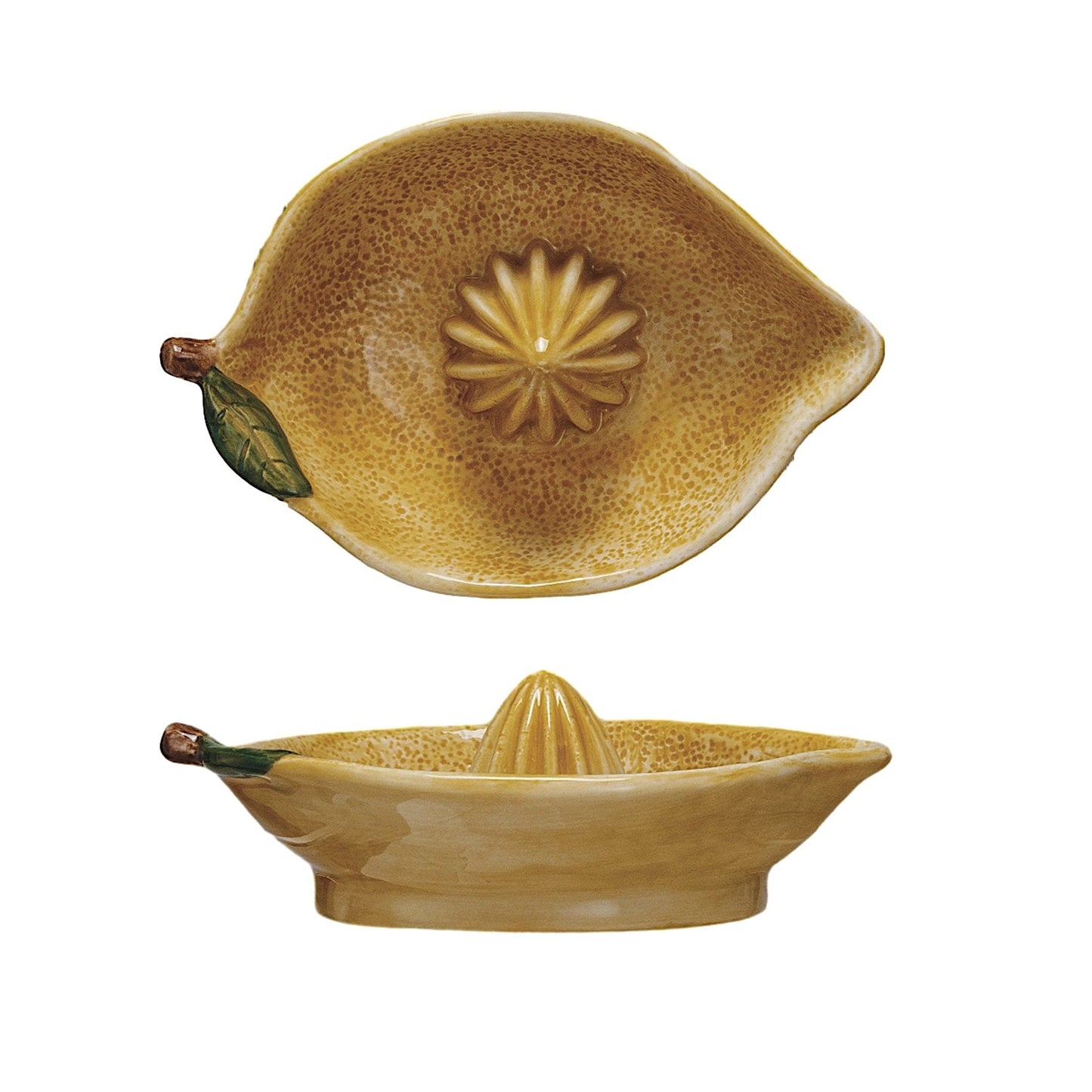Hand-Painted Stoneware Ceramic Lemon Juicer