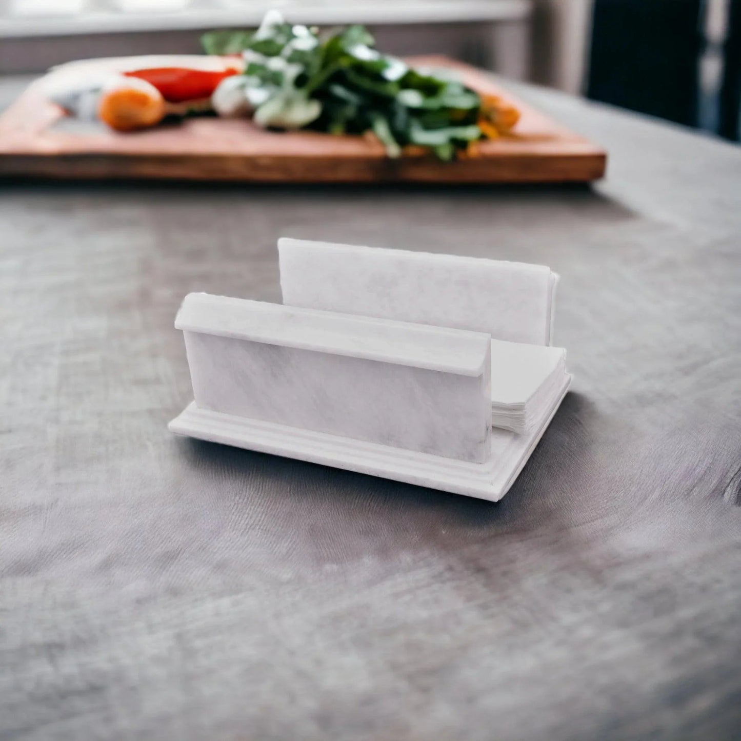 Hand Towel Holder of White Marble