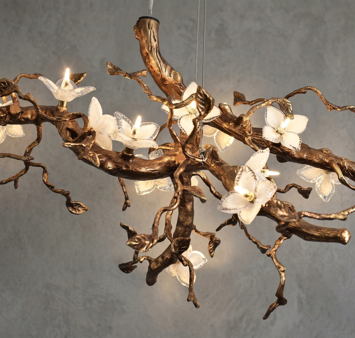 Handcrafted Sculptural Floral Branch Chandelier
